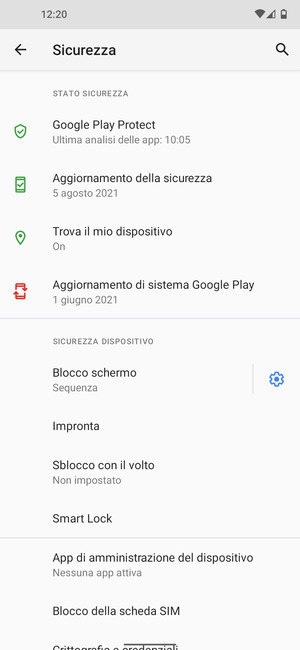 Seleziona Blocco della scheda SIM