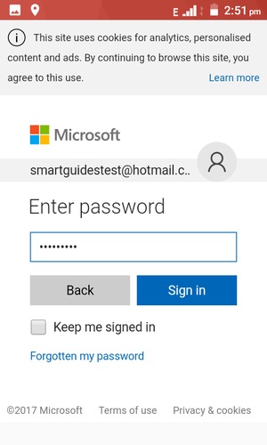 Enter your password and select Sign in