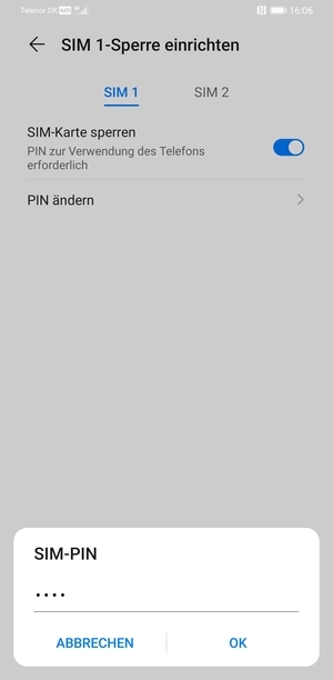 Geben Sie Ihre Alte SIM-PIN ein und wählen Sie OK