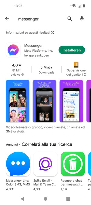 Selecteer de app