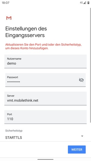 Wählen Sie Sicherheitstyp