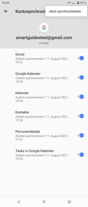 Wählen Sie Jetzt synchronisieren