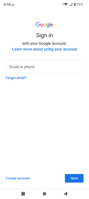 Enter your email address and select Next