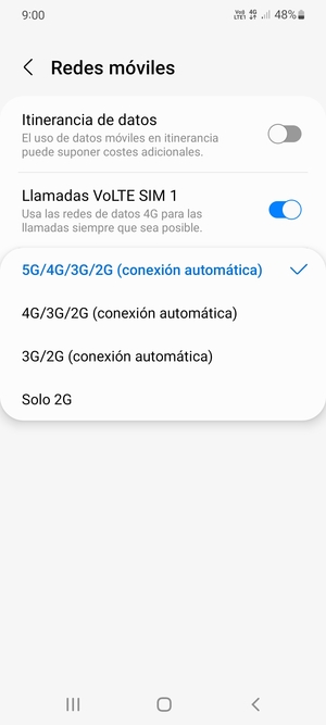 Seleccione la opción deseada