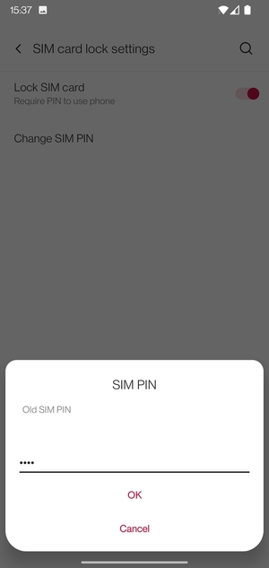 Enter your Old SIM PIN and select OK