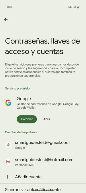 Seleccione su cuenta Google