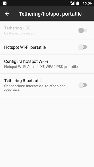 Seleziona Configura hotspot Wi-Fi