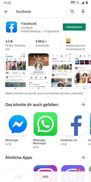 Wählen Sie die App
