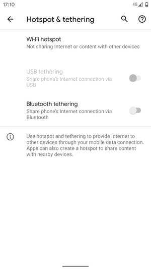 Selecteer Wi-Fi hotspot