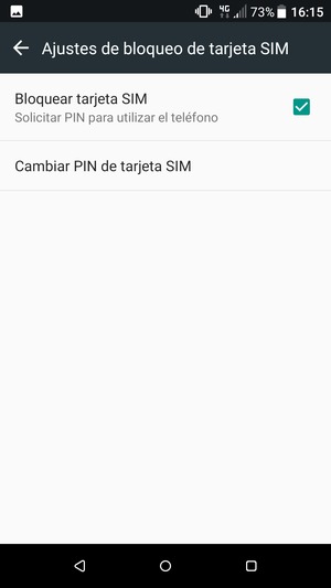 Seleccione Cambiar PIN de tarjeta SIM