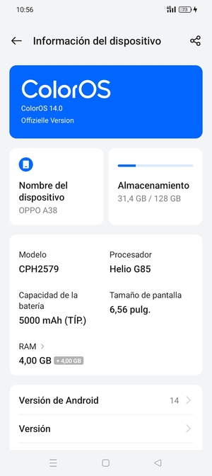 Seleccione ColorOS