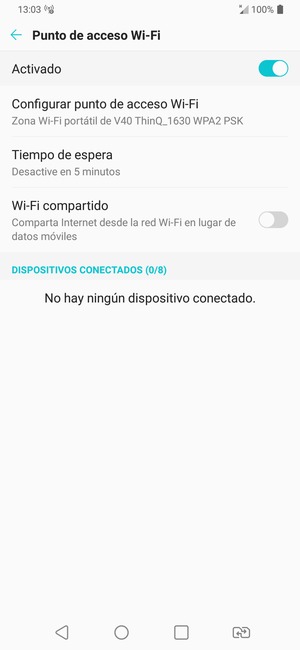 El teléfono ha sido configurado para su uso como módem