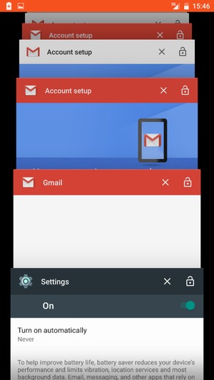Swipe apps to the right to close them