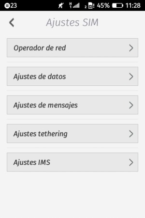 Seleccione Operador de red