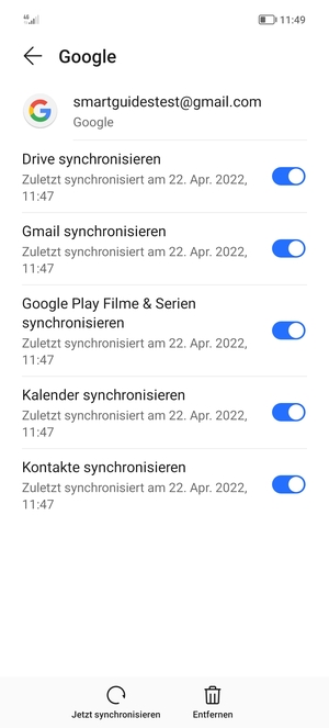 Stellen Sie sicher, dass Kontakte synchronisieren ausgewählt ist
