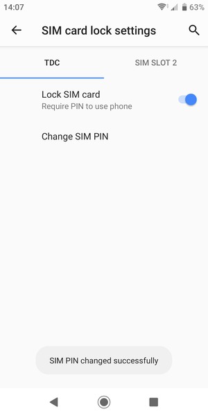Your SIM PIN has been changed