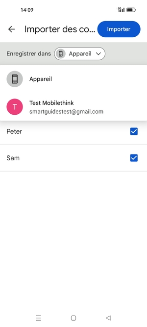 Sélectionnez votre compte Google