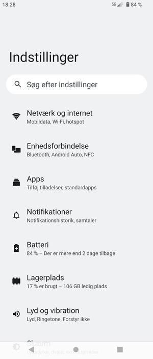 Vælg Netværk og internet
