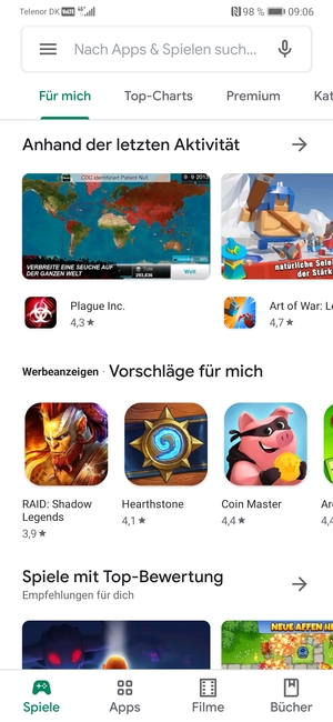 Wählen Sie die Suchleiste