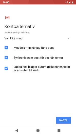 Välj NÄSTA