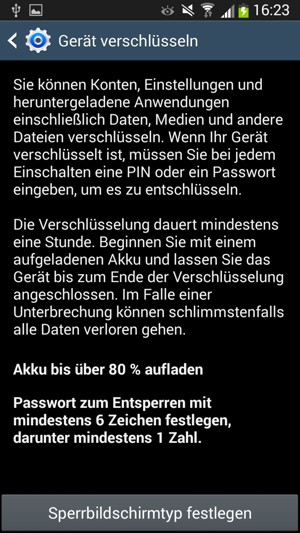 Wählen Sie Sperrbildschirmtyp festlegen