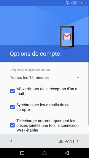 Sélectionnez SUIVANT