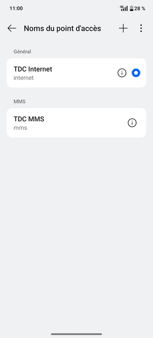 Sélectionnez le bouton du Menu