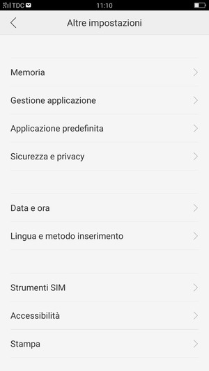 Seleziona Sicurezza e privacy