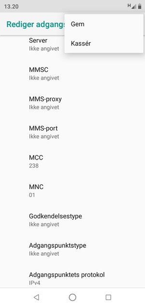 Vælg Gem