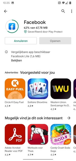 Wacht tot het installatieproces beëindigd is