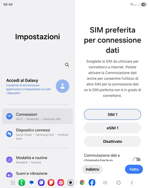 Seleziona la tua opzione preferita e poi Fatto