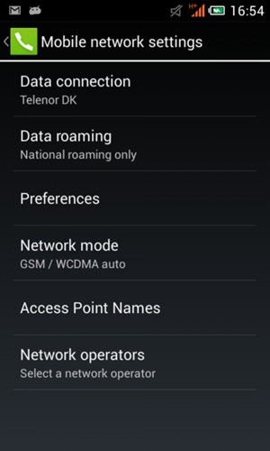 Select Network mode