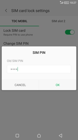 Enter your Old SIM PIN and select OK