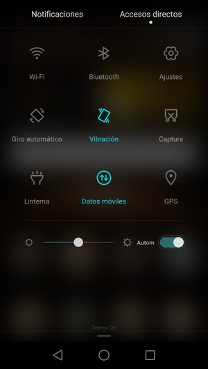 Seleccione Vibración para cambiar al modo silencio