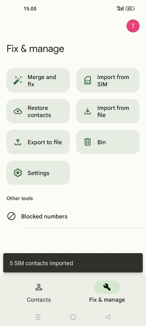 Your contacts will be saved to your Google account and saved to your phone the next time Google is synced.