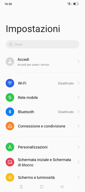 Seleziona Connessione e condivisione