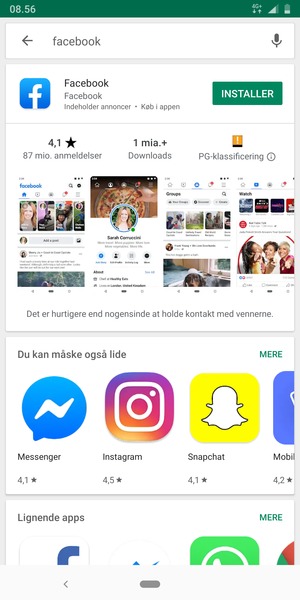 Vælg appen
