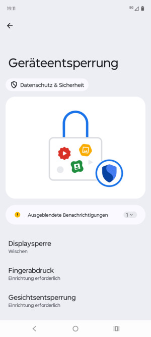 Wählen Sie Displaysperre