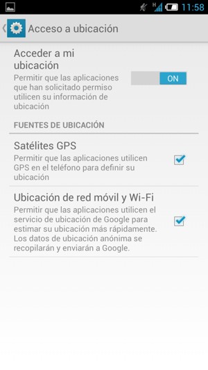 Desactive Acceder a mi ubicación