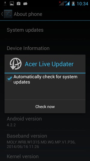 Select Check now