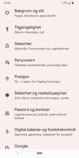 Bla til og velg Posisjon