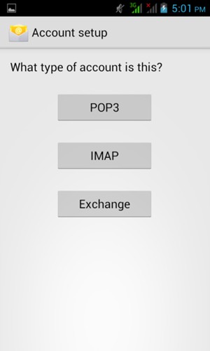 Select POP3 or IMAP