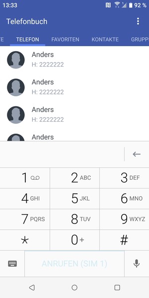 Drücken und halten Sie die Nummer 1