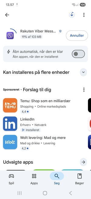 Afvent at installeringen er afsluttet