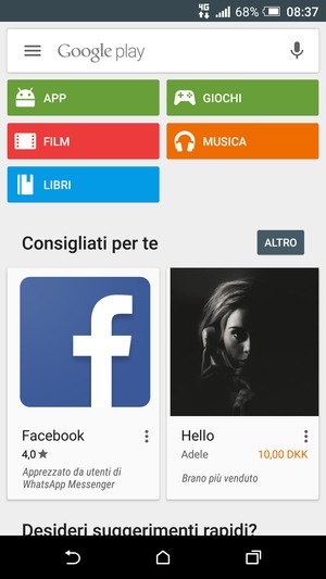 Seleziona la barra di ricerca