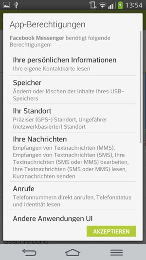 Wählen Sie AKZEPTIEREN