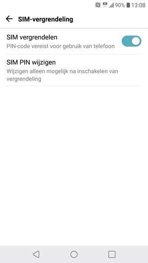 Selecteer SIM PIN wijzigen