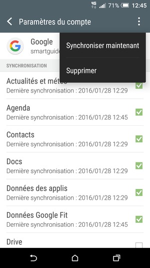 Sélectionnez Synchroniser
maintenant