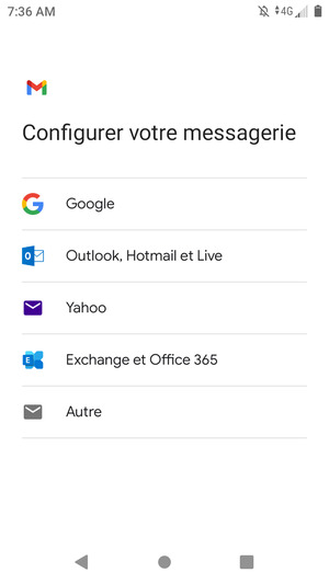 Sélectionnez Outlook, Hotmail et Live