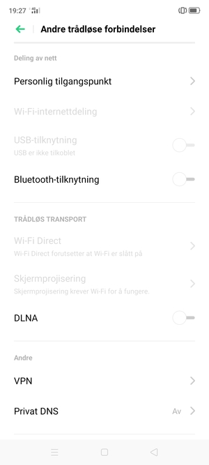 Velg Personlig tilgangspunkt